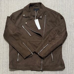 WOMEN FAUX SUEDE BIKER JACKET